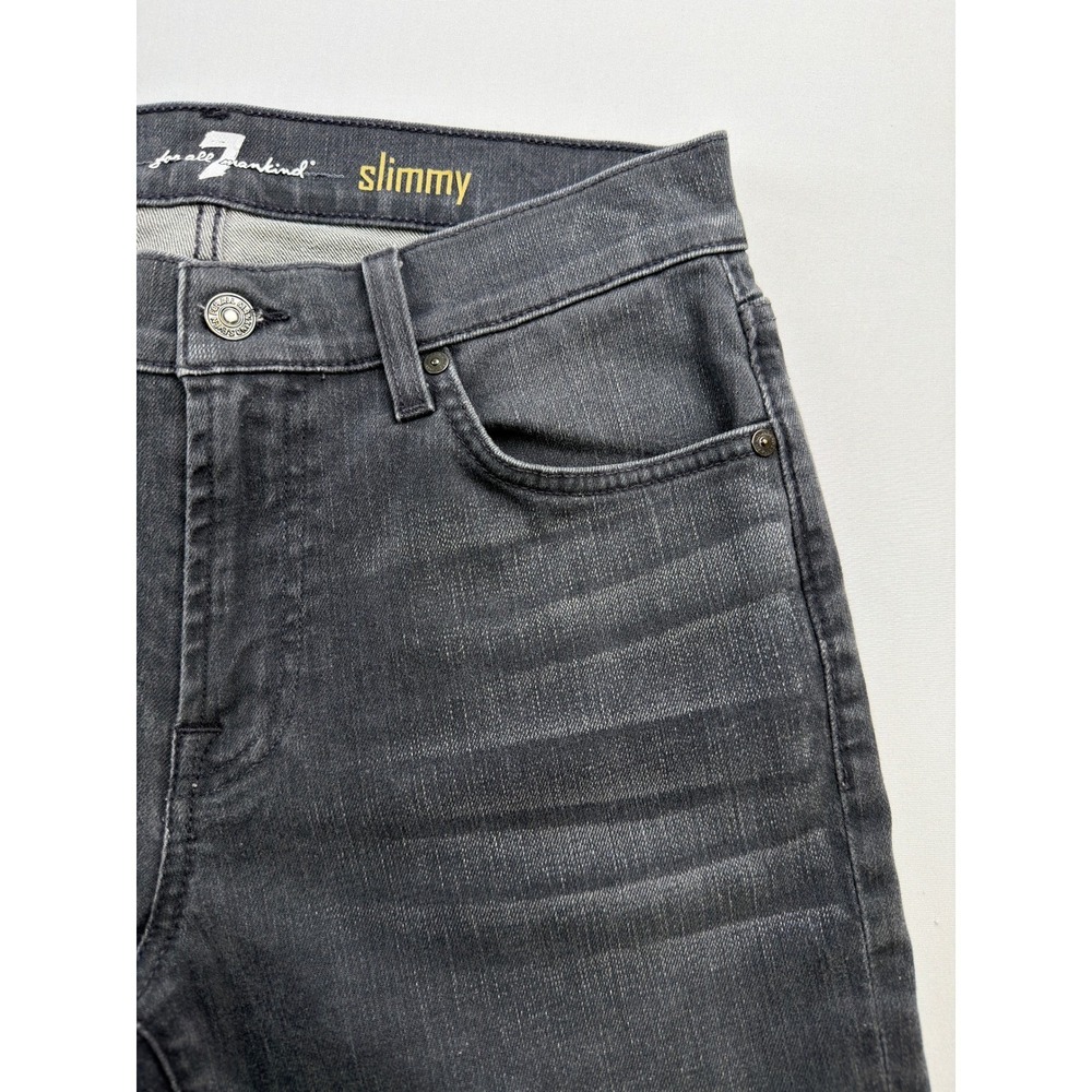 7 For All Mankind Slimmy Jeans Womens Gray Distressed Slim Fit Denim Size  31 - Picture 5 of 15